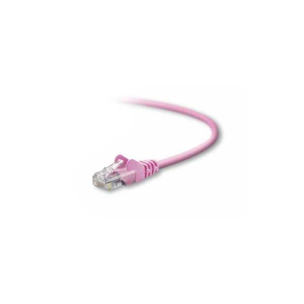 Belkin A3L791-03-PNK-S 3ft CAT5e UTP Snagless Patch Cable w/ RJ45M/RJ45M (Pink)