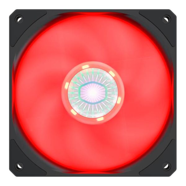 Cooler Master SickleFlow 120 V2 Red Led Square Frame Fan with Air Balance Curve Blade Design