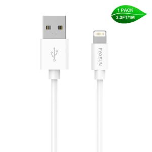 Foxsun AM001002 iPhone Charging Cable 3.3 FT/1M Lightning Cable for iPhone 7/7Plus/6/6Plus/6S/6S Plus/5/5S/5C/SE