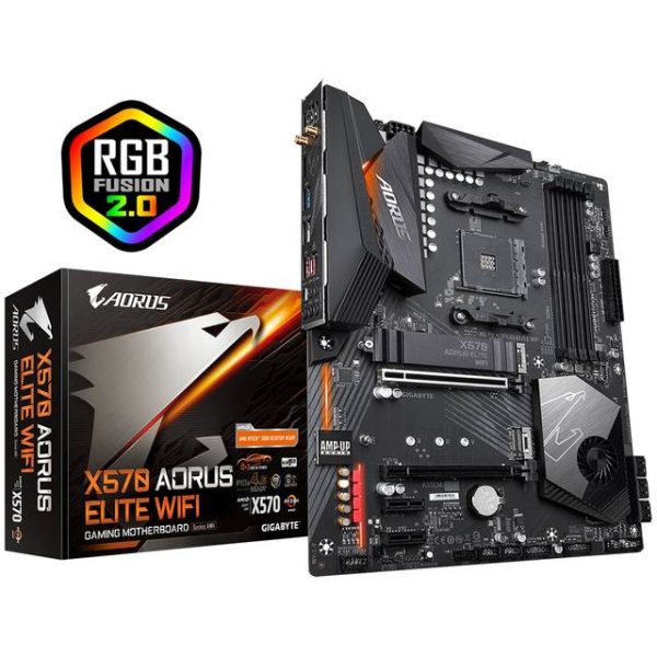 GIGABYTE X570 AORUS ELITE WIFI Socket AM4/ AMD X570/ DDR4/ QUAD CROSSFIRE/ PCIE 4.0/ SATA3&USB3.2/ M.2/ A&GbE/ WIFI / BLUETOOTH/ ATX Motherboard