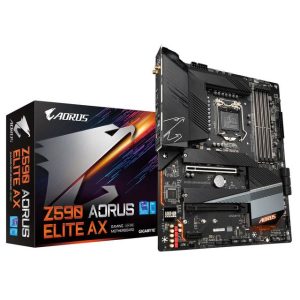 GIGABYTE Z590 AORUS ELITE AX LGA1200/ Intel Z590/ DDR4/ Quad-GPU & 2-Way CrossFire/ WiFi&Bluetooth/ SATA3&USB3.2/ M.2/ ATX Motherboard