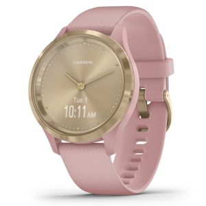 Garmin 010-02238-01 vivomove 3S Hybrid Smartwatch (Light Gold Stainless Steel Bezel with Dust Rose Case and Silicone Band)
