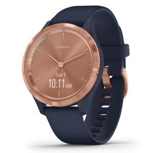 Garmin 010-02238-03 vivomove 3S Hybrid Smartwatch (Rose Gold Stainless Steel Bezel with Navy Case and Silicone Band)