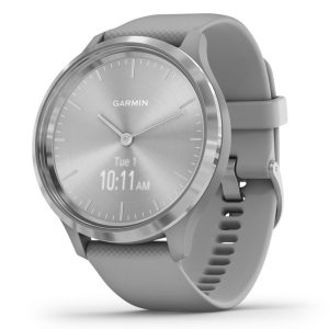 Garmin 010-02239-00 vivomove 3 Hybrid Smartwatch (Silver Stainless Steel Bezel with Powder Gray Case and Silicone Band)