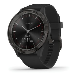 Garmin 010-02239-01 vivomove 3 Hybrid Smartwatch (Slate Stainless Steel Bezel with Black Case and Silicone Band)