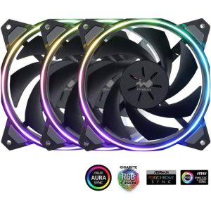 InWin SIRIUS LOOP TRIPLE PACK Sirius Loop Addressable RGB Triple Fan Kit 120mm High Performance Cooling Computer Case Fan Cooling