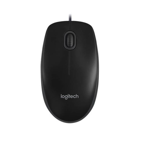 Logitech B100 Wired USB Optical Mouse (Black)