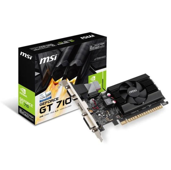 MSI NVIDIA GeForce GT 710 2GB DDR3 VGA/DVI/HDMI Low Profile PCI-Express Video Card