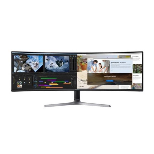 Samsung CRG90 Series C49RG90SSN 49 inch 3000:1 4ms HDMI/DisplayPort/USB LED LCD Monitor (Charcoal Black and Dark Blue Gray)