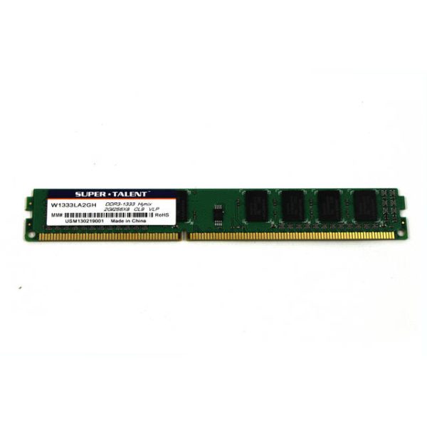 Super Talent DDR3-1333 2GB/256Mx8 CL9 Hynix Chip Very Low Profile Memory