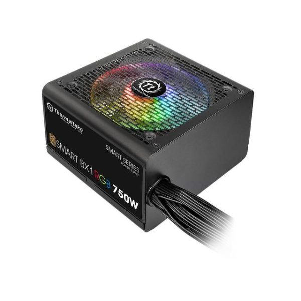 Thermaltake PS-SPR-0750NHFABU-1 Smart BX1 RGB 750W 80 PLUS Bronze certified non-modular PSU with 256-color 10 LED RGB fan