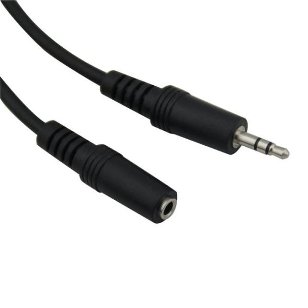 VCOM CV202-6FEET 6ft 3.5mm Male to 3.5mm Female Stereo Audio Cable (Black)