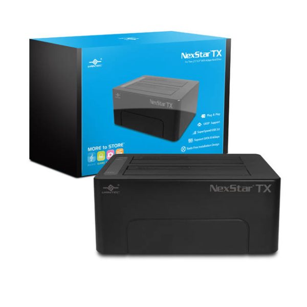 Vantec NexStar TX NST-D428S3-BK Dual Bay 2.5/3.5 inch SATA 6Gb/s to USB 3.0 Hard Drive Dock