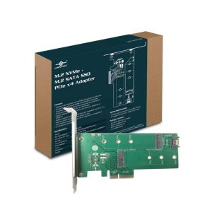 Vantec UGT-M2PC200 M.2 NVMe + M.2 SATA SSD PCIe x4 ADAPTER W/LOW PROFILE