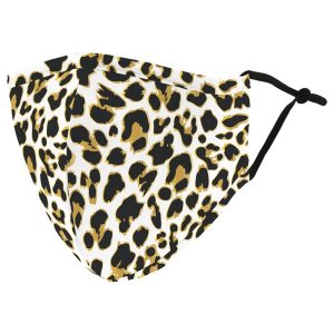 Weddingstar 5512-49 Adult Reusable/Washable Cloth Face Mask with Filter Pocket (Leopard Print)