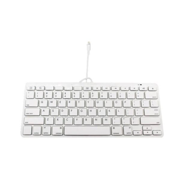 iMicro YBK-S0808 MFI Certified 8-PIN APPLE Keyboard for IPHONE and IPAD (White)