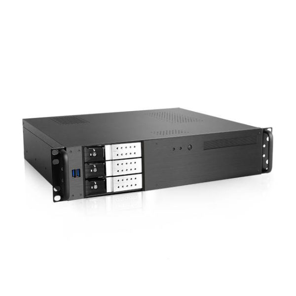 iStarUSA Audio Video Rackmount D-230HN-T-SILVER No Power Supply 2U Compact Rackmount 3x 3.5" Trayless Hotswap MicroATX Server Chassis (Silver/Black)