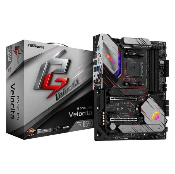 ASROCK B550 PG VELOCITA Socket AM4/ AMD B550/ DDR4/ Quad CrossFireX/ SATA3&USB3.2/ M.2/ ATX Motherboard