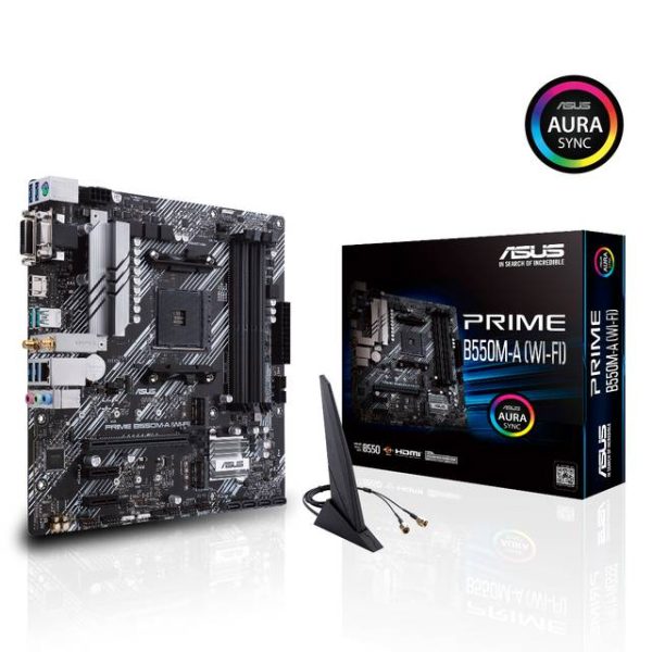 Asus PRIME B550M-A (WI-FI) Socket AM4/ AMD B550/ DDR4/ SATA3&USB3.2/ M.2/ WiFi/ Bluetooth/ mATX Motherboard