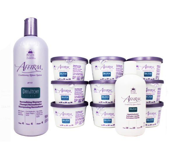 Avlon Affirm Dry and Itchy Scalp Sensitive Scalp Normalizing Shampoo & Relaxer 9 Kit Set - Pack