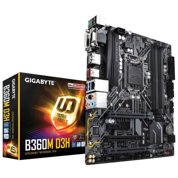 GIGABYTE B360M D3H GSM LGA1151/ Intel B360/ DDR4/ Quad CrossFireX/ SATA3&USB3.1/ M.2/ A&GbE/ MicroATX Motherboard