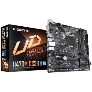 GIGABYTE H470M DS3H Socket LGA1200/ Intel H470/ DDR4/ Quad-GPU & 2-Way CrossFire/ SATA3&USB3.2/ M.2/ Micro ATX Motherboard