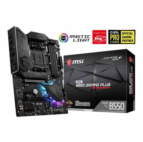 MSI MPG B550 GAMING PLUS Socket AM4/ AMD B550/ DDR4/ 2-Way CrossFire/ SATA3&USB3.2/ M.2/ ATX Motherboard