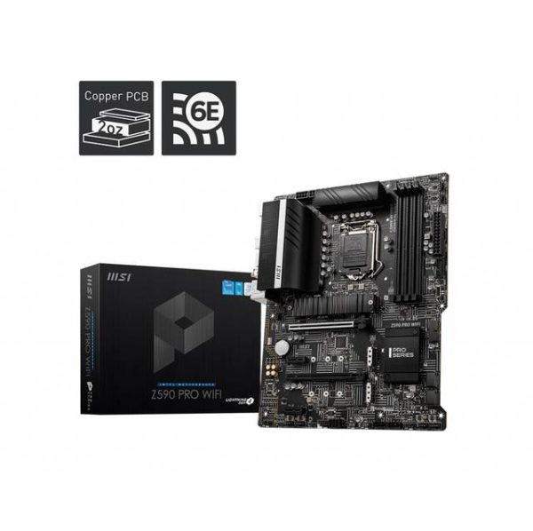 MSI Z590 PRO WIFI Socket LGA1200/ Intel Z590/ DDR4/ 2-Way CrossFire/ SATA3&USB3.2/ M.2/ WiFi&Bluetooth/ ATX Motherboard