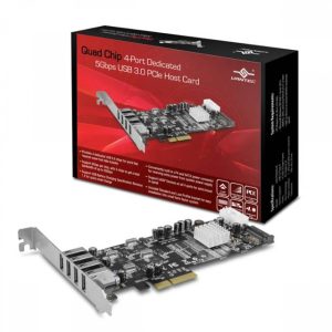 Vantec UGT-PCE430-4C Quad Chip 4-Port Dedicated 5Gbps USB 3.0 PCIe Host Card