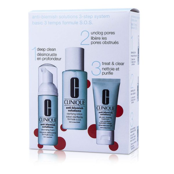 Anti-Blemish Solutions 3-Step System: Cleansing Foam + Clarifying Lotion + Clearing Treatment --3pcs - CLINIQUE by Clinique