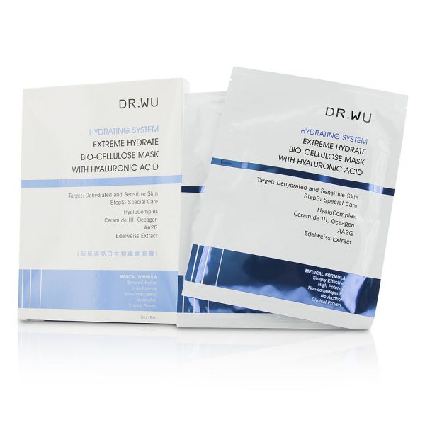 Hydrating System Extreme Hydrate Bio-Cellulose Mask With Hyaluronic Acid --3pcs - DR.WU by Dr.Wu