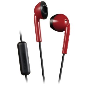 JVC HAF19MRB Retro In-Ear Wired Earbuds with Microphone (Red)