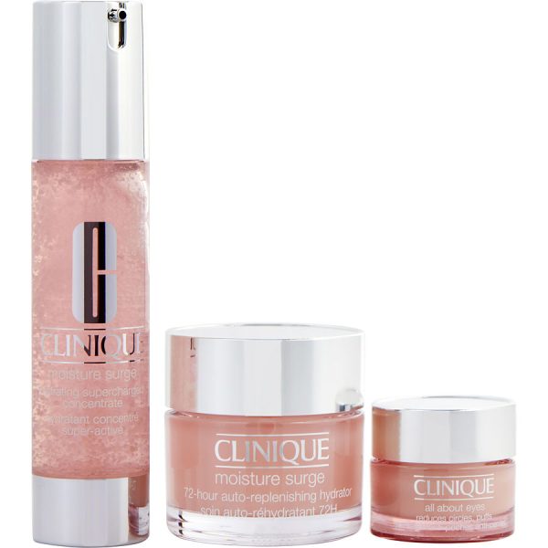 Moisture Surge Best Set: Hydrating Supercharged Concentrate + 72-Hour Auto-Replenishing Hydrator + All About Eyes --3pcs - CLINIQUE by Clinique