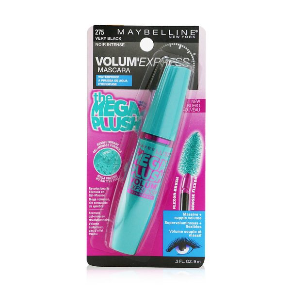 Volum' Express The Mega Plush Waterproof Mascara - # 275 Very Black  --9ml/0.3oz - Maybelline by Maybelline