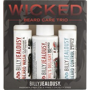 WICKED BEARD CARE TRIO SET: BEARD WASH 2 OZ & BEARD CONTROL 2 OZ & DEVIL'S DELIGHT BEARD OIL 2 OZ - BILLY JEALOUSY by Billy Jealousy