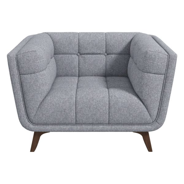 Addison Mid Century Modern Light Grey Fabric Lounge Chair