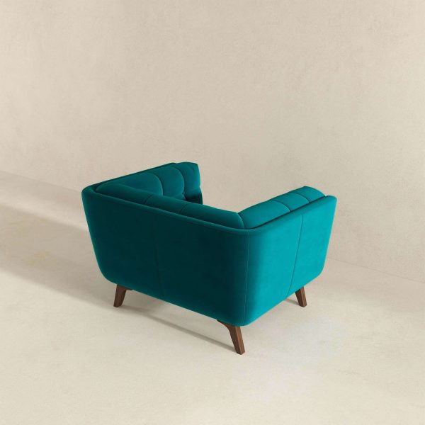 Addison Mid Century Modern Teal Velvet Lounge Chair