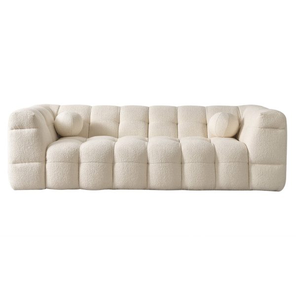 Alana Tufted Ivory Boucle Sofa