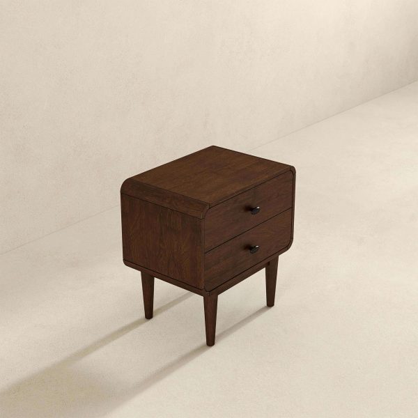 Alexa Mid Century Modern Style Night Stand 2-Drawer