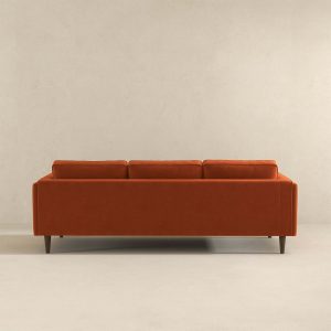 Amber Mid Century Modern Burnt Orange Luxury Modern Velvet Sofa