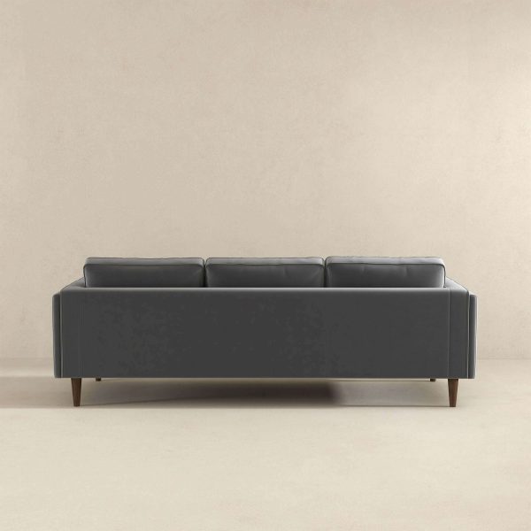 Amber Mid Century Modern Grey  Luxury Modern Velvet Sofa