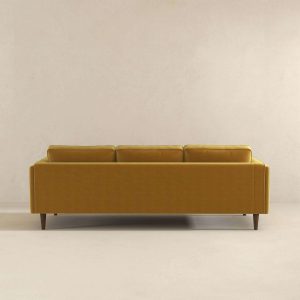 Amber Mid Century Modern Yellow  Luxury Modern Velvet Sofa