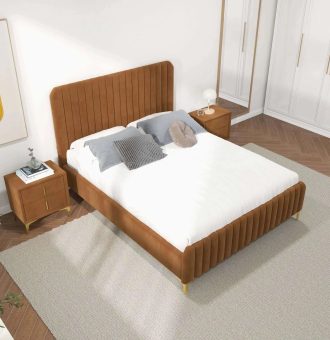 Bethany Velvet Upholstered Platform Bed