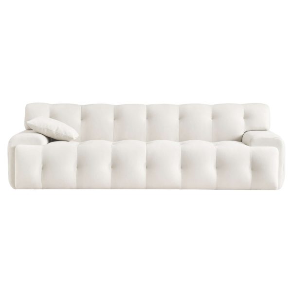 Brampton Cream Velvet Sofa 90 inch