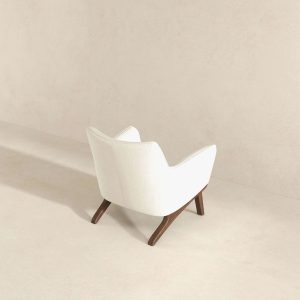 Brayden Mid Century Modern Beige Boucle Armchair