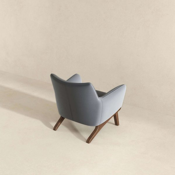 Brayden Mid Century Modern Grey Velvet  Armchair