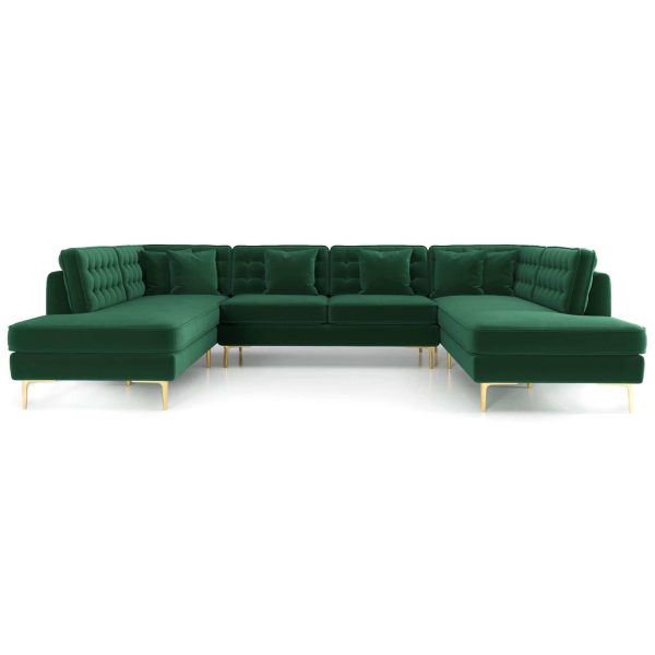 Brooke Velvet U Shape Corner Sofa