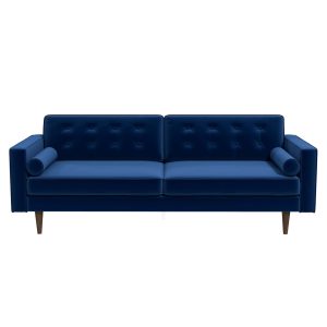 Casey Mid Century Modern Blue Velvet Sofa