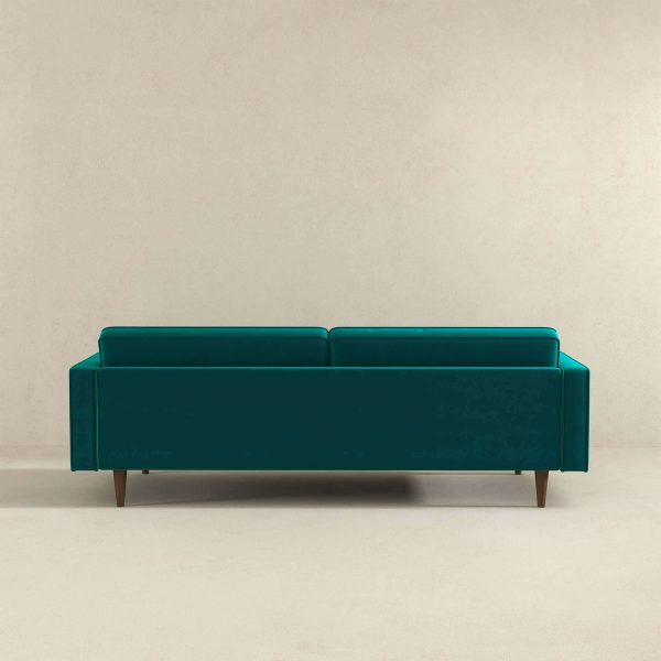 Casey Mid Century Modern Teal Velvet Sofa