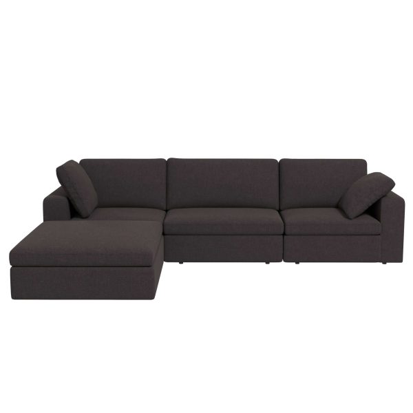 Cecilia Modular Corner Sectional Modern Fabric Sofa Dark Gray